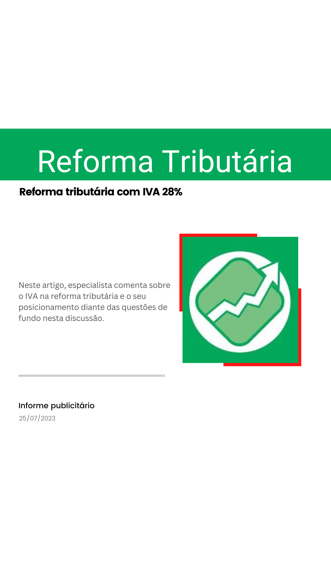 Reforma Tributária Com IVA 28%