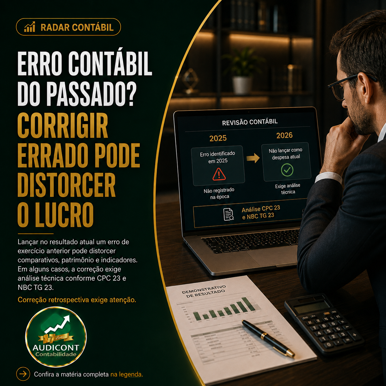 📊 Erro contábil antigo pode distorcer o lucro atual e até colocar distribuições aos sócios em revisão