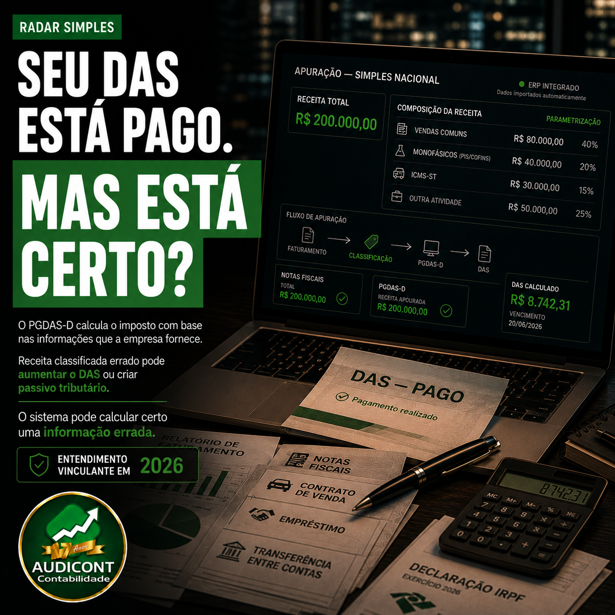 📊 Simples Nacional: seu DAS pode estar errado mesmo sendo pago em dia