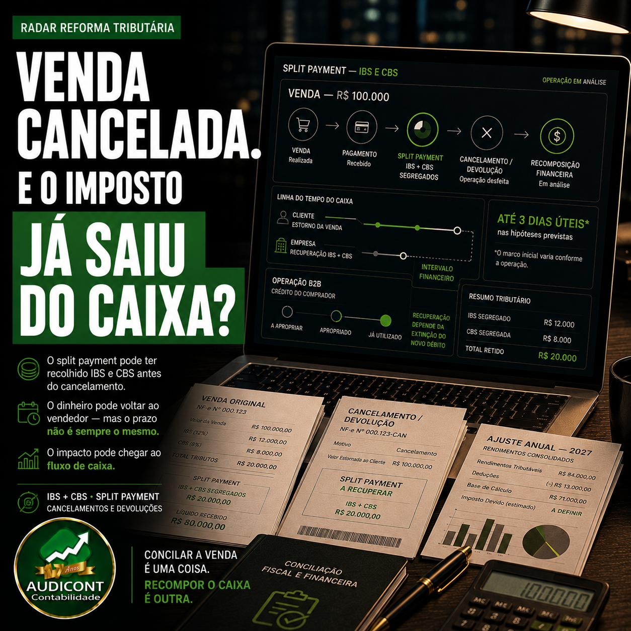 💳 Split payment: venda cancelada não significa que IBS e CBS voltam imediatamente ao caixa