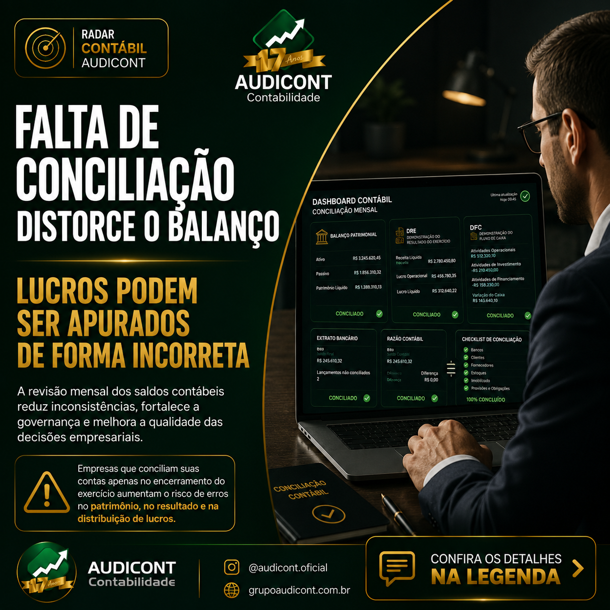 📊 Falta de conciliação contábil pode comprometer os resultados da empresa