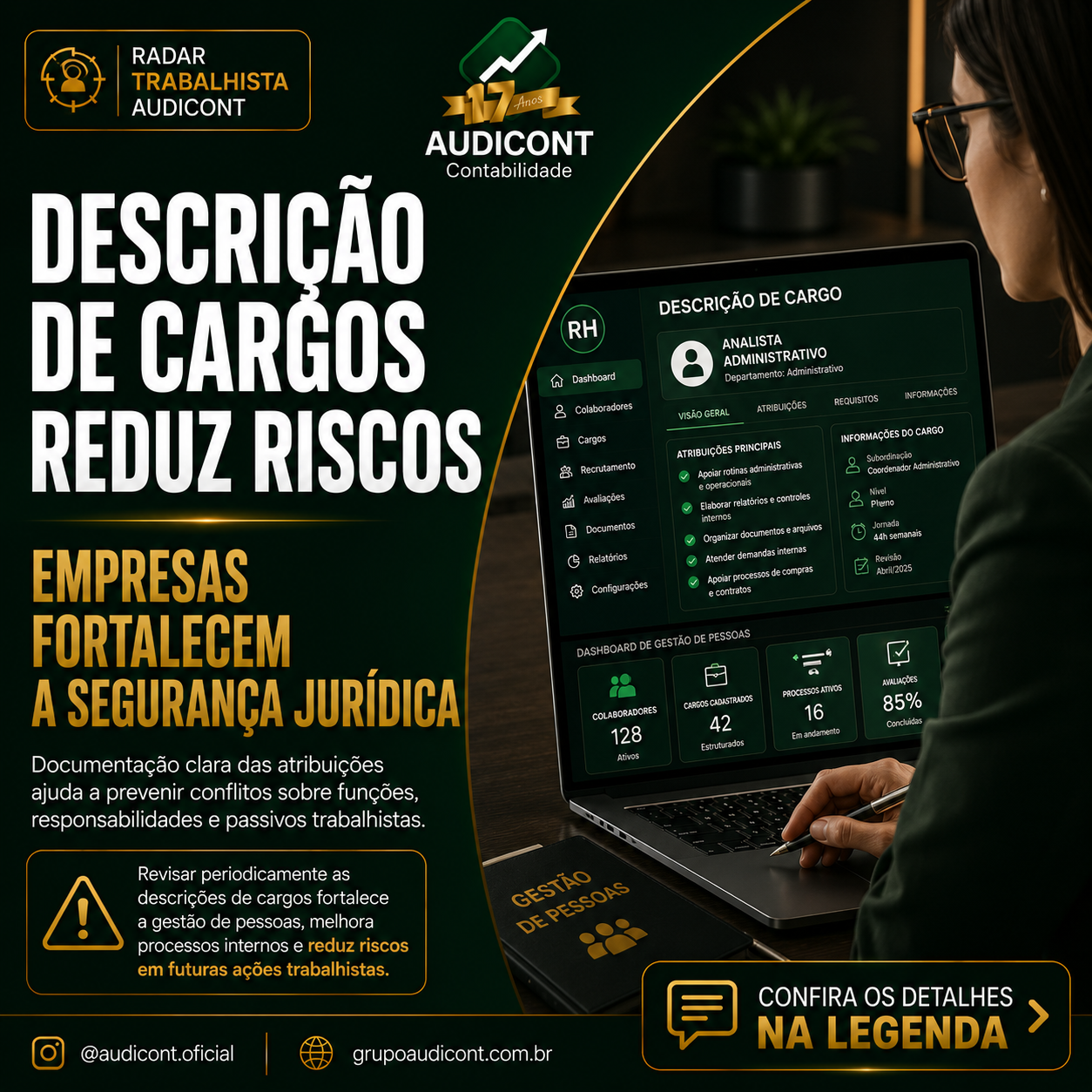 ⚖️ Descrição de cargos fortalece a gestão de pessoas e reduz riscos trabalhistas