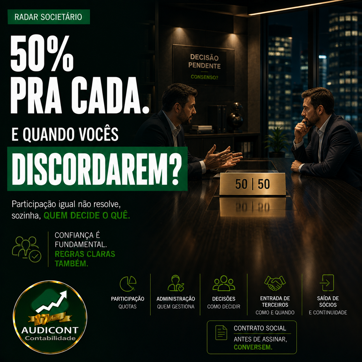 Abrir empresa com sócio: o que definir no contrato social