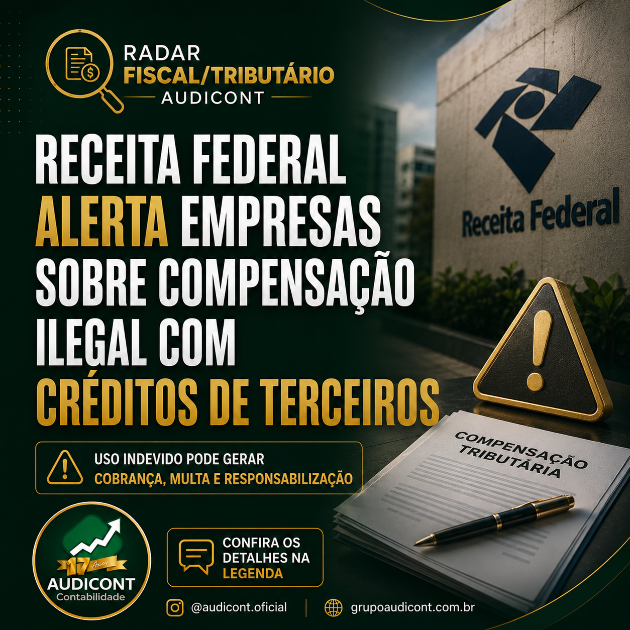🚨 Receita Federal alerta empresas sobre compensação ilegal com créditos de terceiros