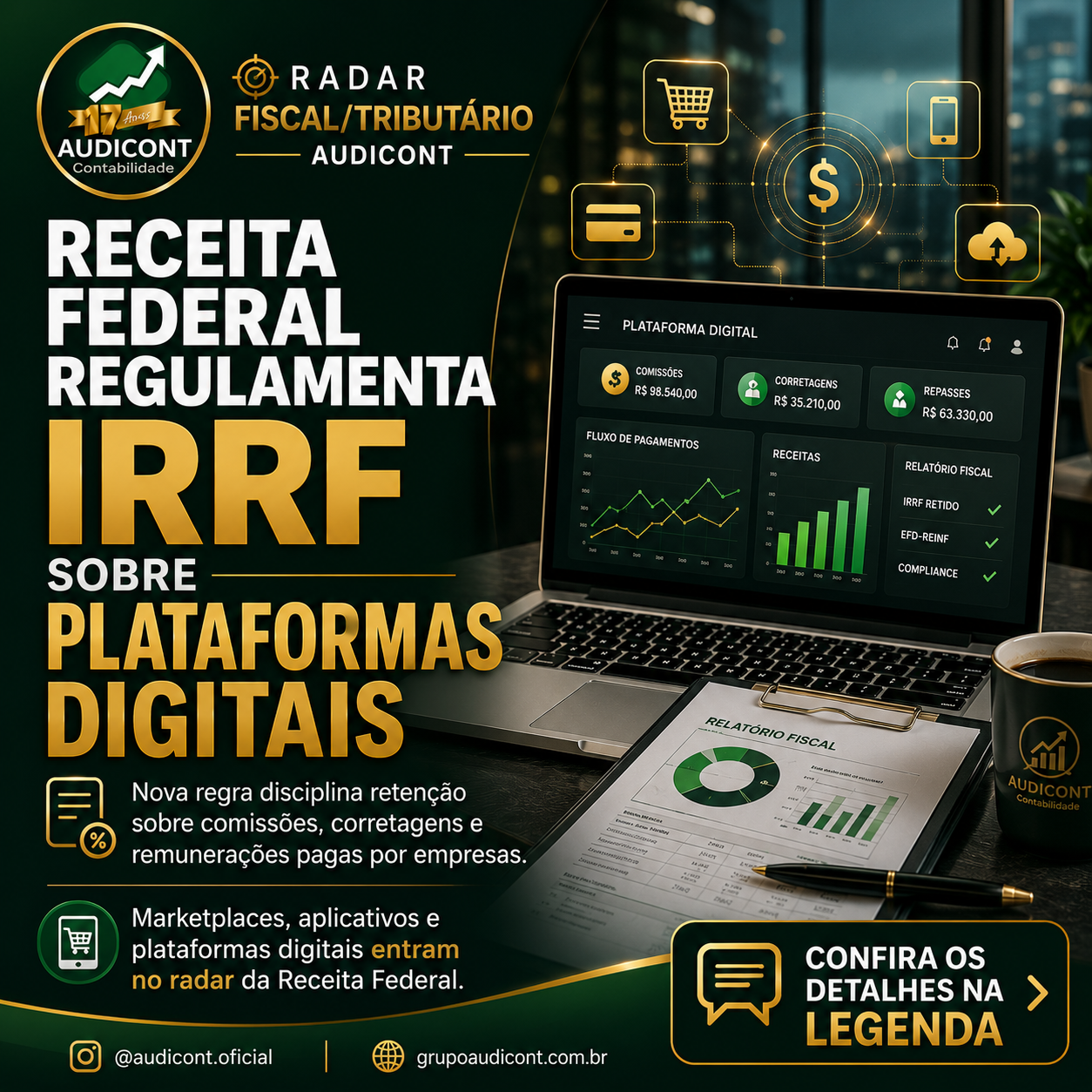 🚨 Receita Federal regulamenta retenção de IRRF sobre plataformas digitais