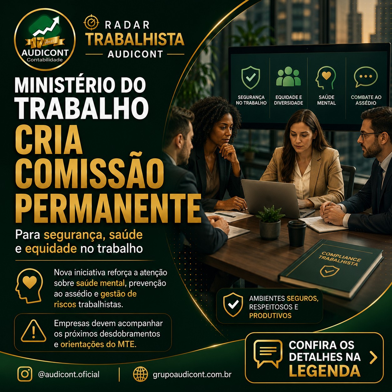 🚨 Ministério do Trabalho cria comissão permanente para segurança, saúde e equidade no trabalho
