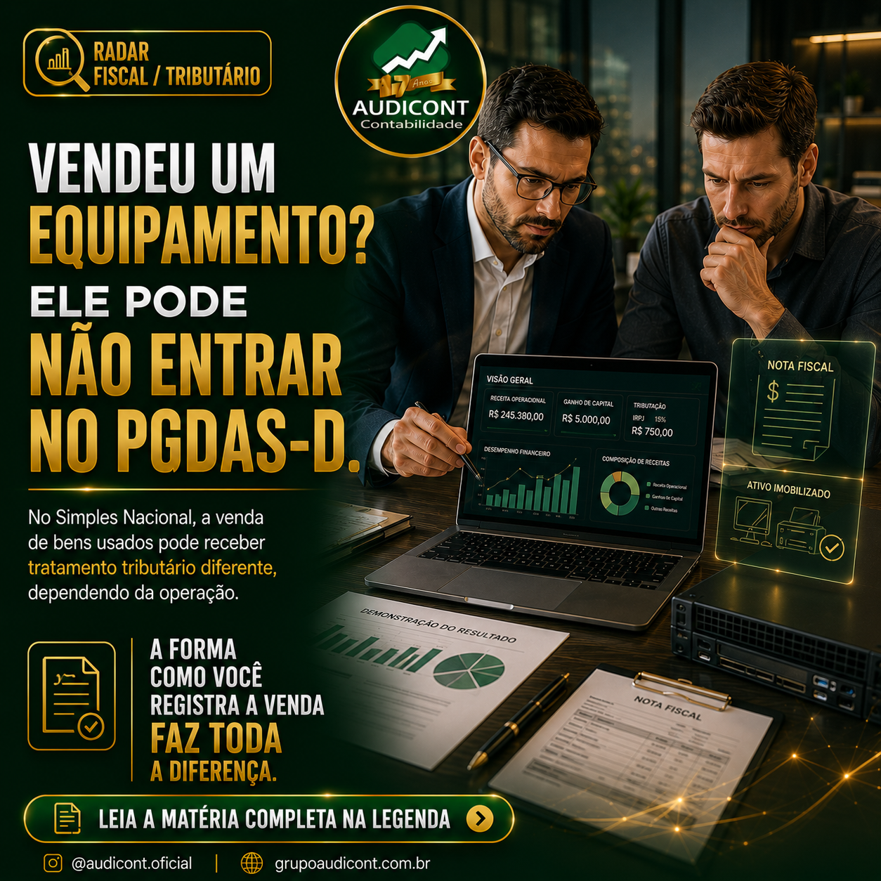 💼 Empresa do Simples Nacional vendeu equipamento usado? Entenda quando a venda entra no PGDAS-D