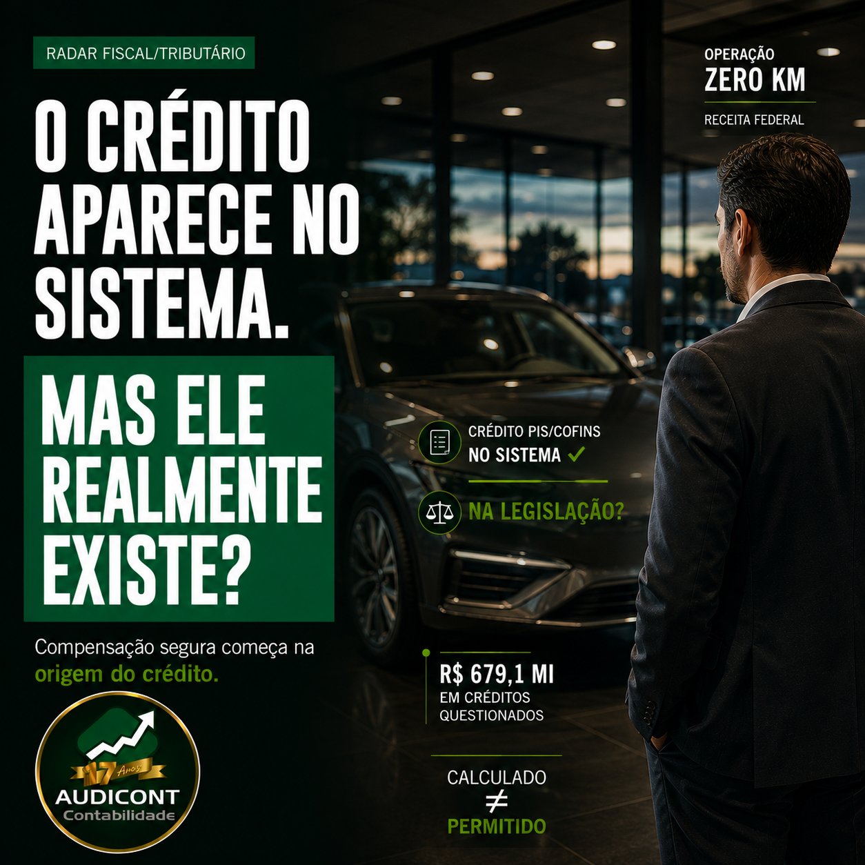 Operação Zero KM: créditos de PIS/Cofins e risco na compensação