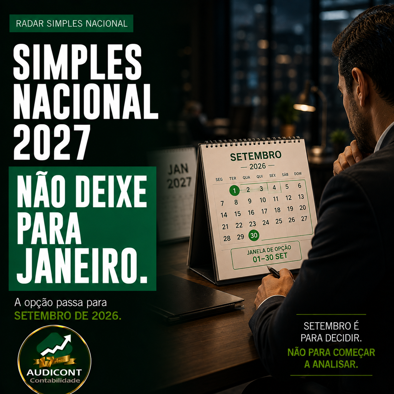 Simples Nacional 2027: opção passa para setembro de 2026