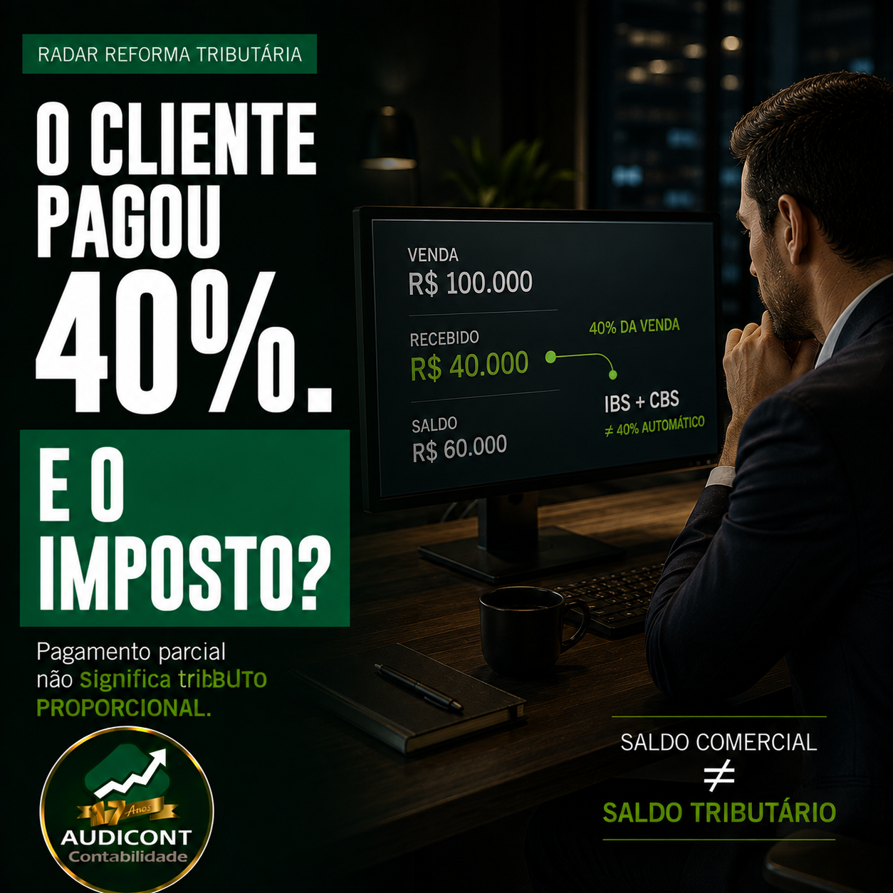 Pagamento parcial no split payment: quanto de IBS e CBS pode ser segregado?