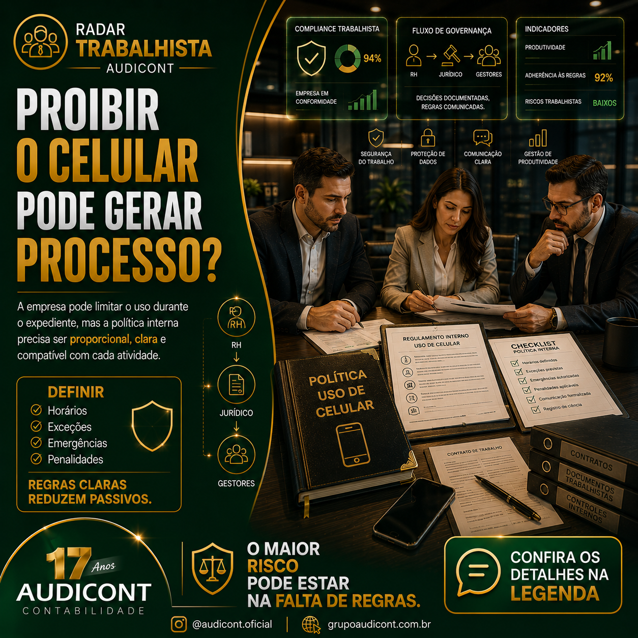 📱 Celular no trabalho: como criar regras sem gerar passivo trabalhista
