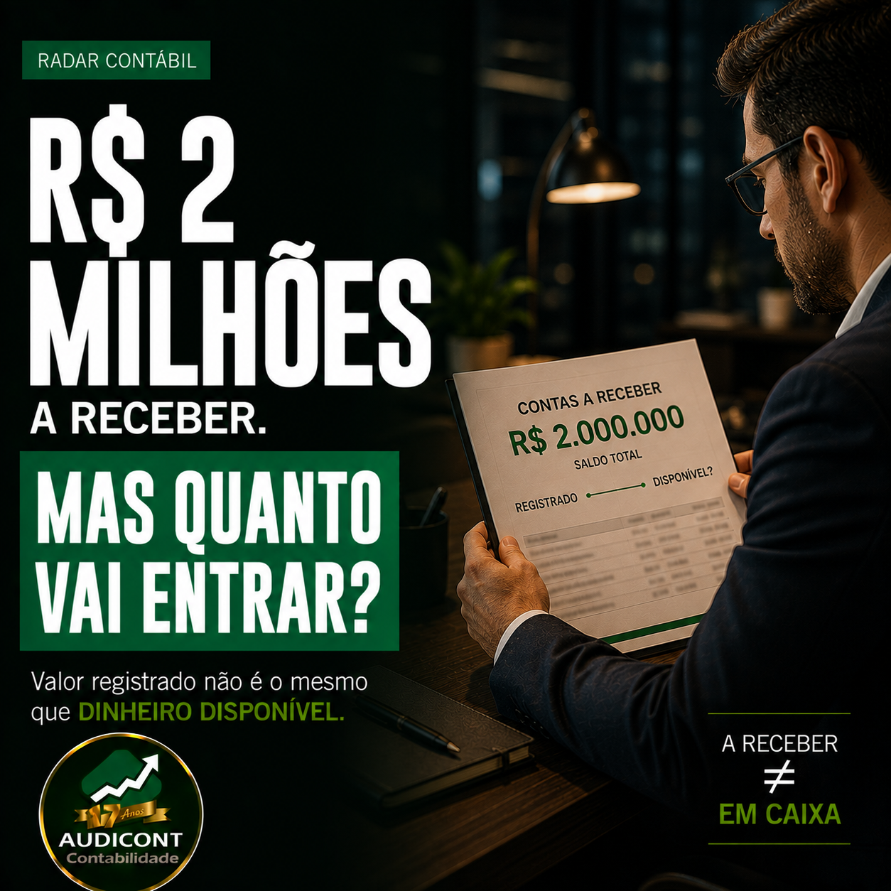 Contas a receber: quando o ativo não representa caixa futuro