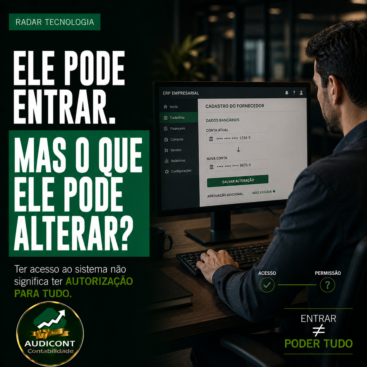 Permissões no ERP: como proteger cadastros e alterações críticas
