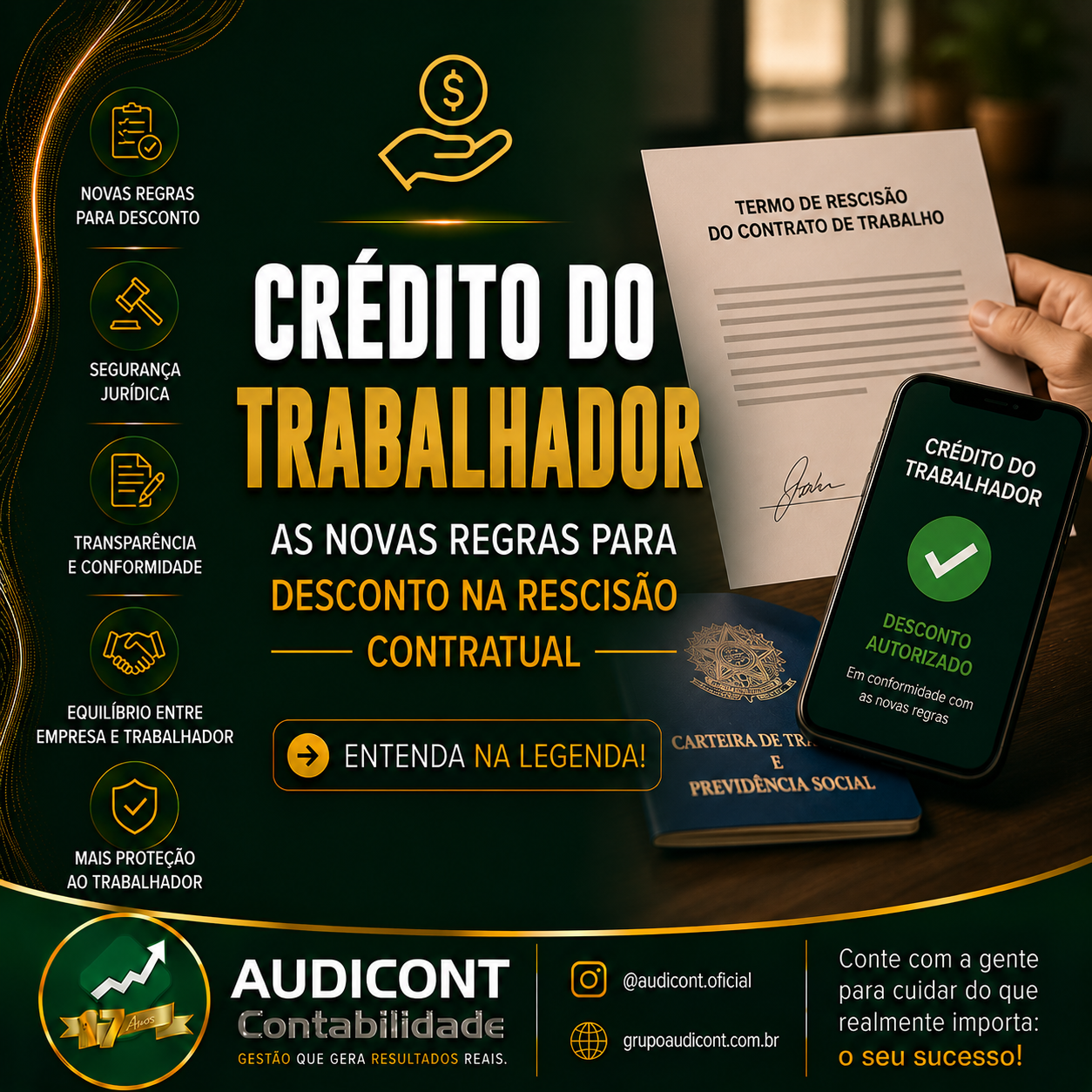 💼 CRÉDITO DO TRABALHADOR: NOVAS REGRAS PARA DESCONTO NA RESCISÃO
