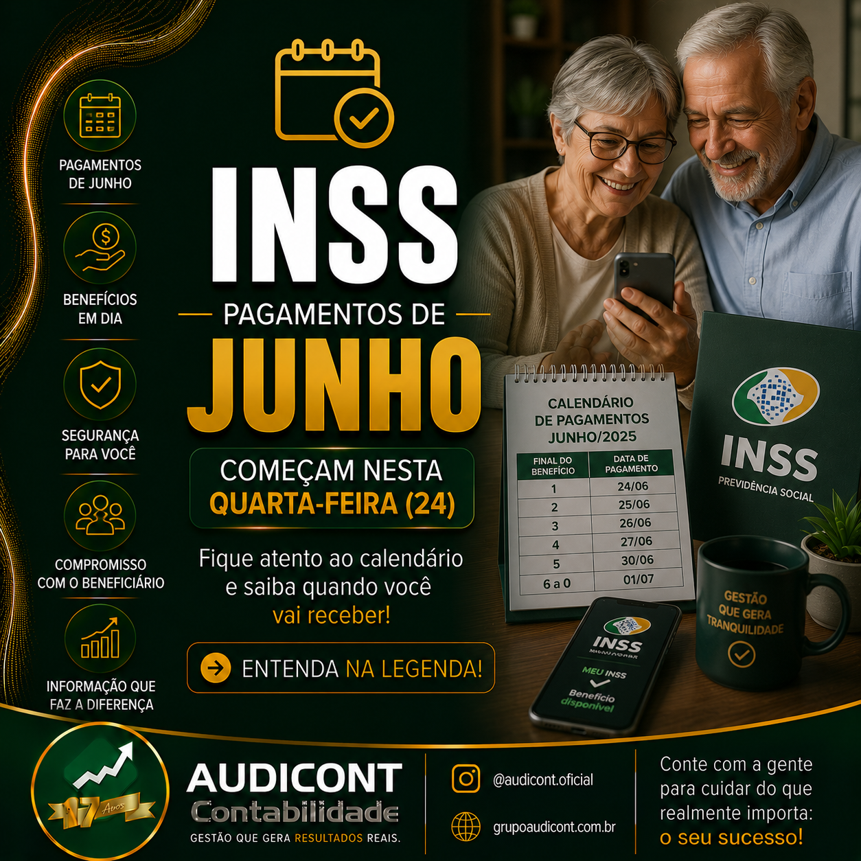 📅 INSS: PAGAMENTOS DE JUNHO COMEÇAM