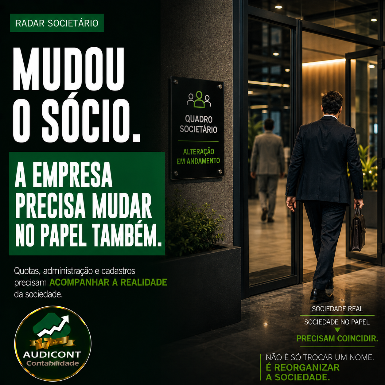 Entrada e saída de sócio: o que muda na empresa e o que precisa ser formalizado