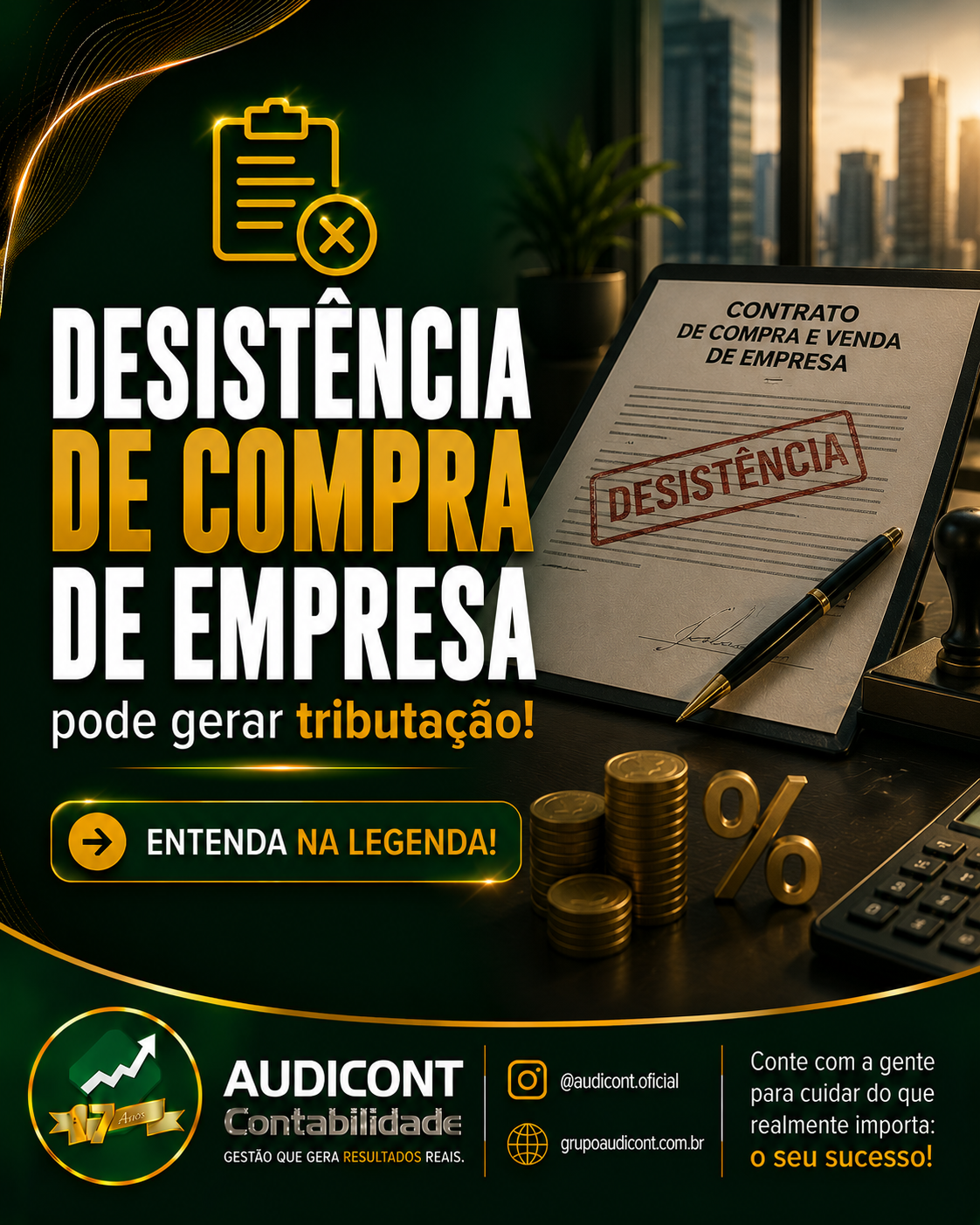 📑 DESISTIR DA COMPRA DE UMA EMPRESA PODE GERAR TRIBUTAÇÃO?