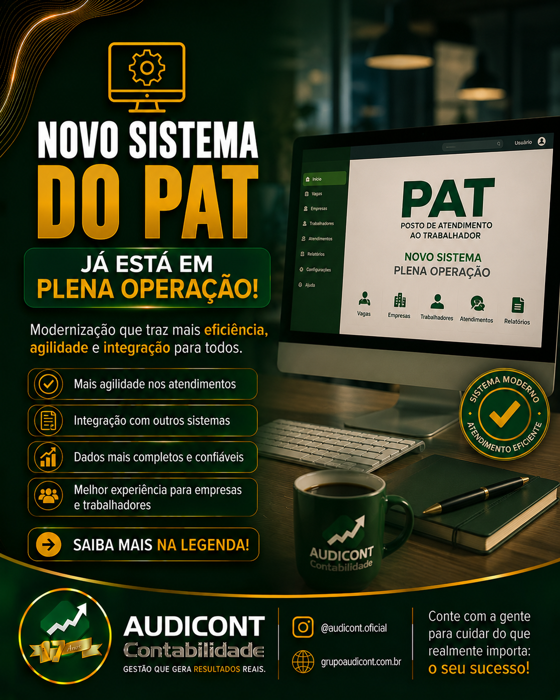 💻 NOVO SISTEMA DO PAT JÁ ESTÁ EM PLENA OPERAÇÃO!