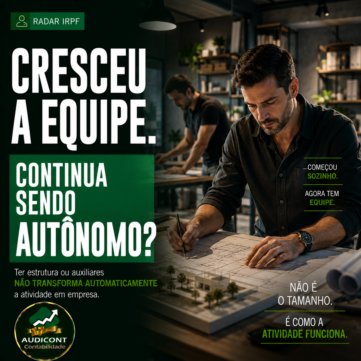 Autônomo com outros profissionais: quando pode ser tratado como empresa