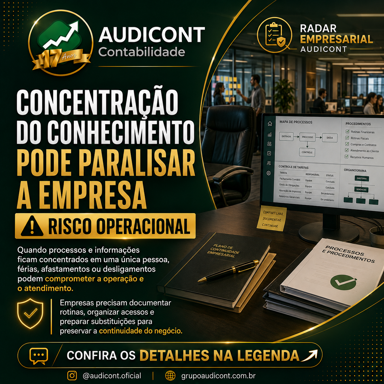 🧠 Concentração do conhecimento: quando depender de uma única pessoa coloca a empresa em risco