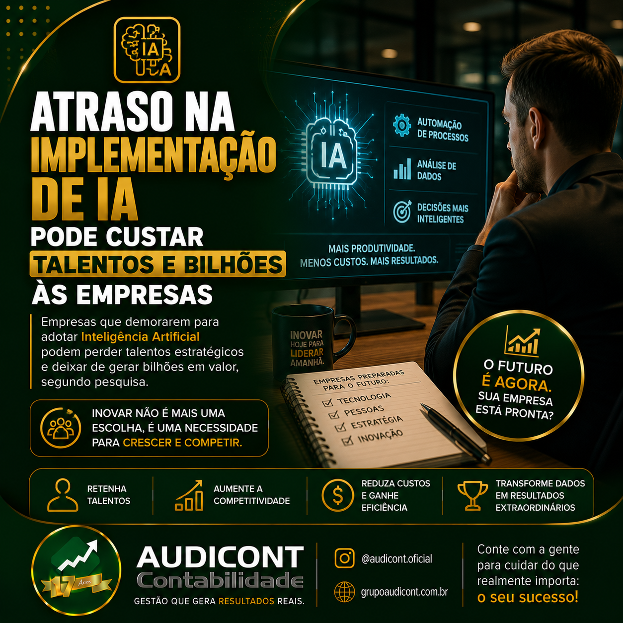 🤖📈 Atraso na implementação de IA pode custar talentos e bilhões às empresas