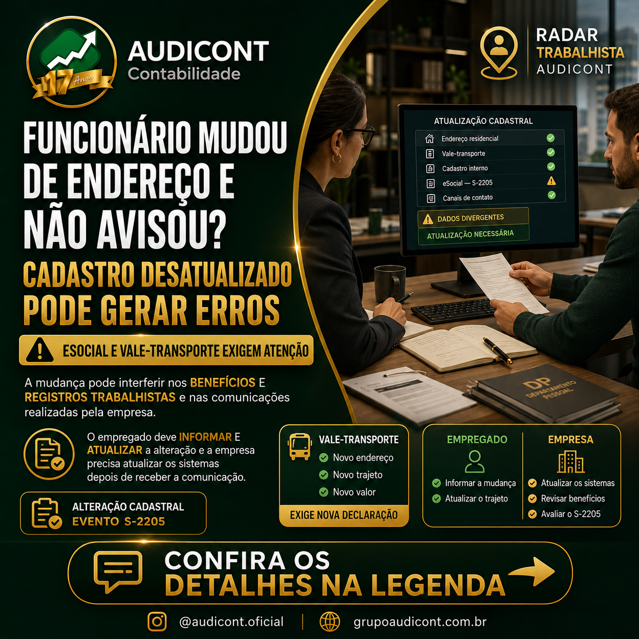 📍 Funcionário mudou de endereço e não avisou: quem responde pelos erros no eSocial e nos benefícios?