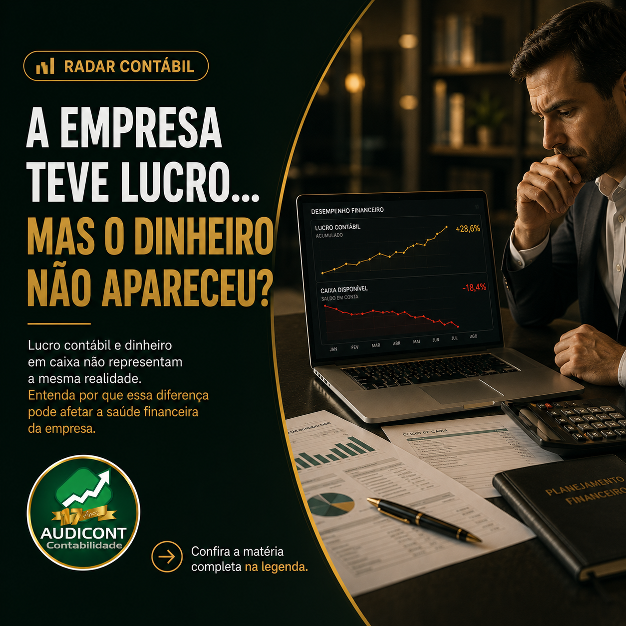📊 Lucro contábil não é dinheiro em caixa: entenda por que os valores podem ser diferentes