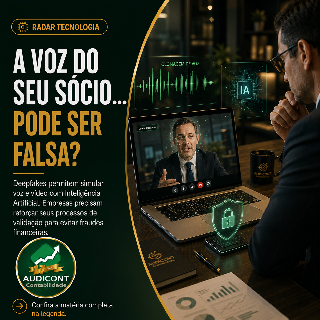🤖 Deepfake na empresa: como evitar fraudes com voz e vídeo falsificados