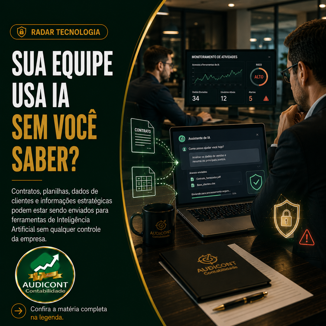 🤖 Funcionários usam Inteligência Artificial sem autorização: quais são os riscos para a empresa?