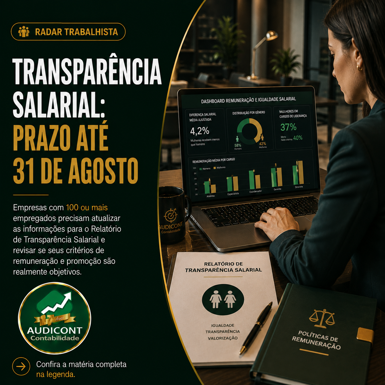 📊 Transparência salarial: empresas têm até 31 de agosto para atualizar dados e revisar critérios de remuneração