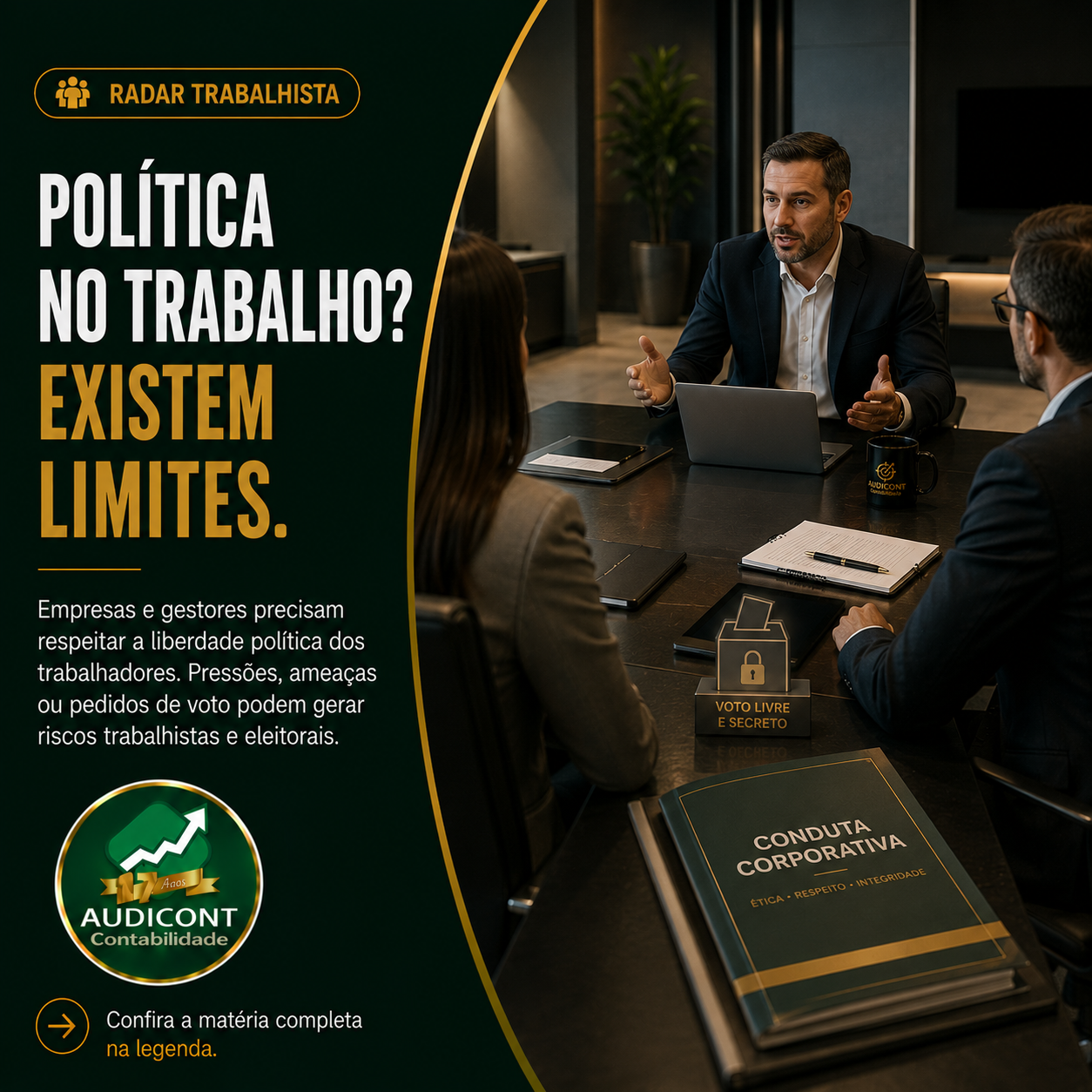 🗳️ Assédio eleitoral no trabalho: o que empresas e gestores não podem fazer nas Eleições 2026