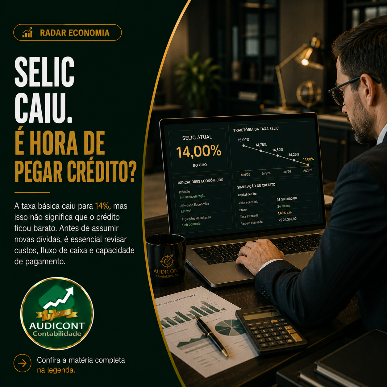 📉 Selic cai para 14%: empresas entram em nova fase para rever crédito, dívidas e investimentos