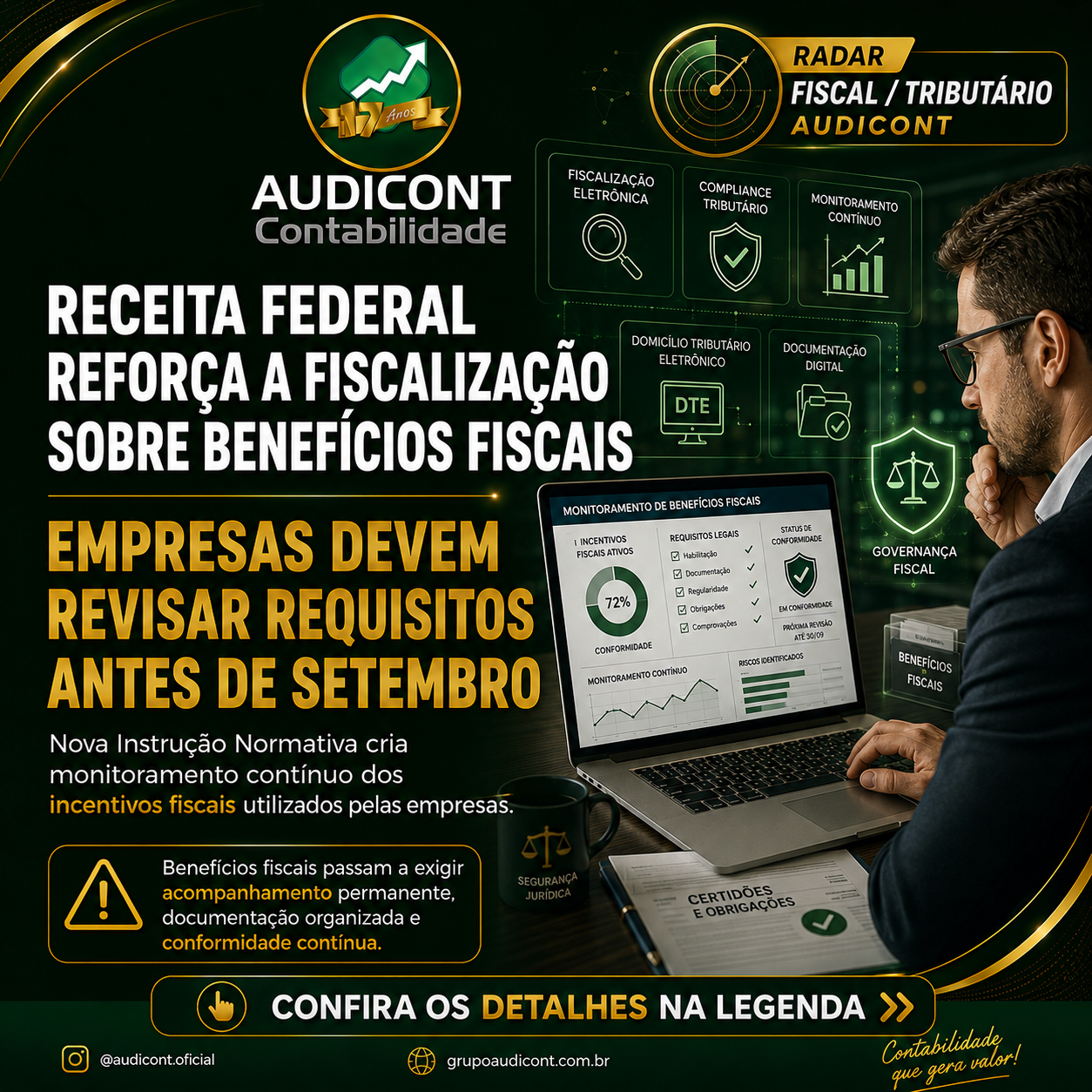 🚨 Receita Federal reforça fiscalização sobre benefícios fiscais