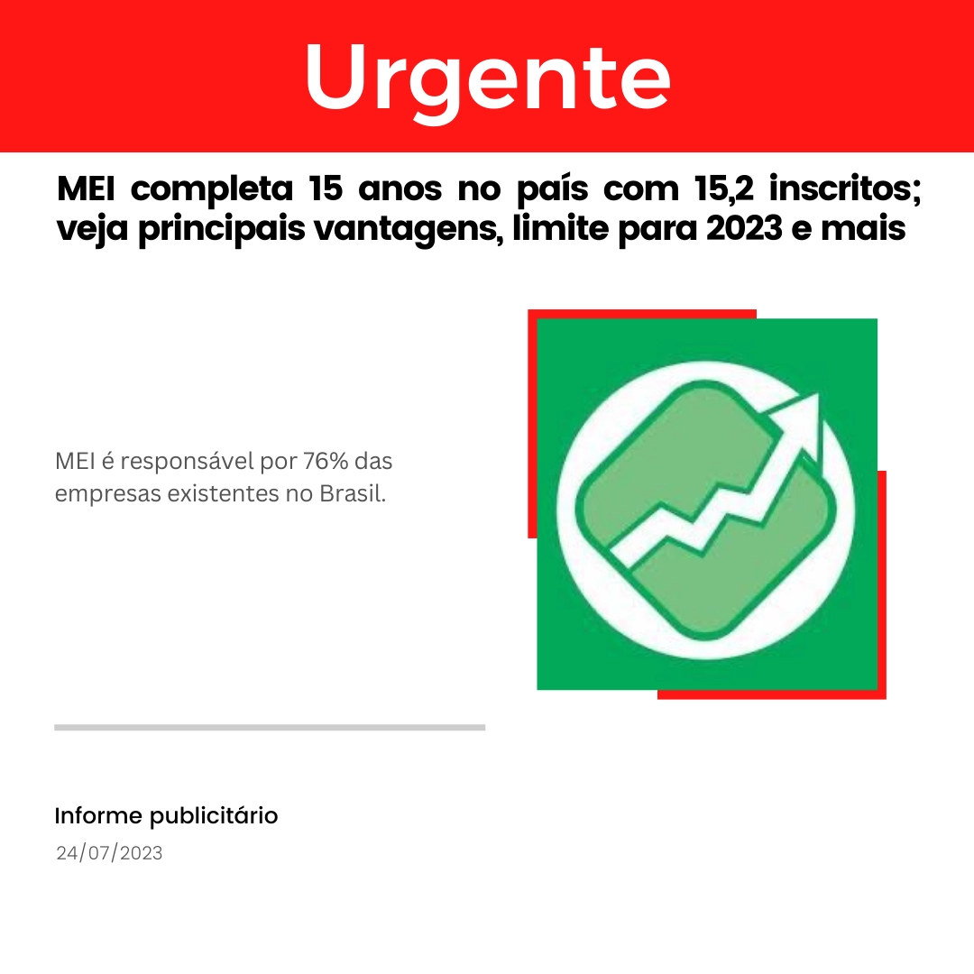 MEI completa 15 anos no país com 15,2 inscritos; veja principais vantagens, limite para 2023 e mais