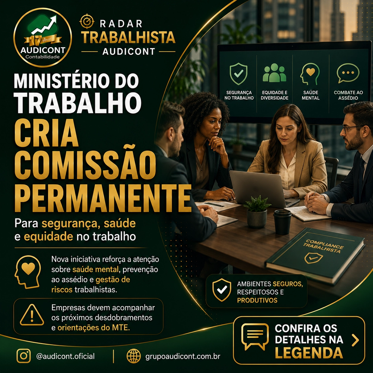 🚨 Ministério do Trabalho cria comissão permanente para segurança, saúde e equidade no trabalho