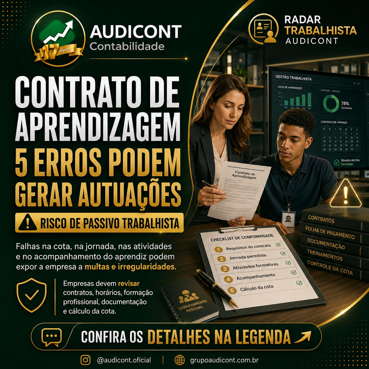 👨‍💼 Contrato de aprendizagem: cinco erros que ainda geram autuações e passivos para as empresas