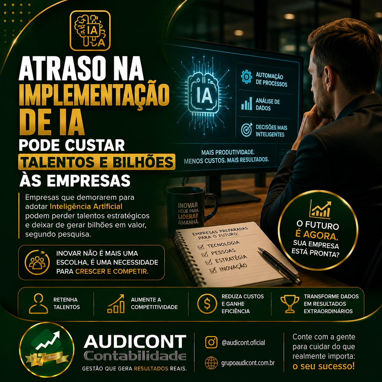 🤖📈 Atraso na implementação de IA pode custar talentos e bilhões às empresas
