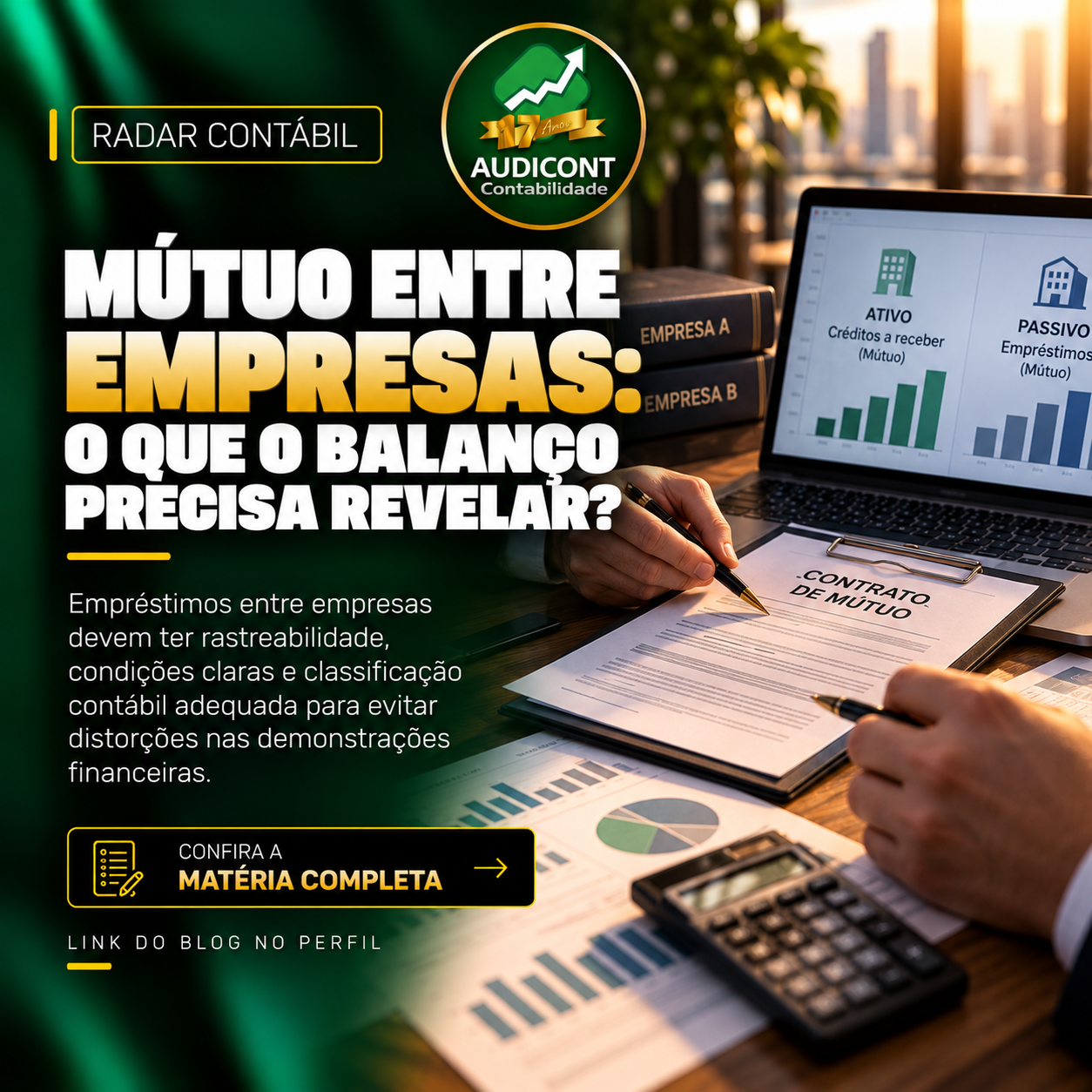 Mútuo entre empresas: o que a contabilidade deve mostrar