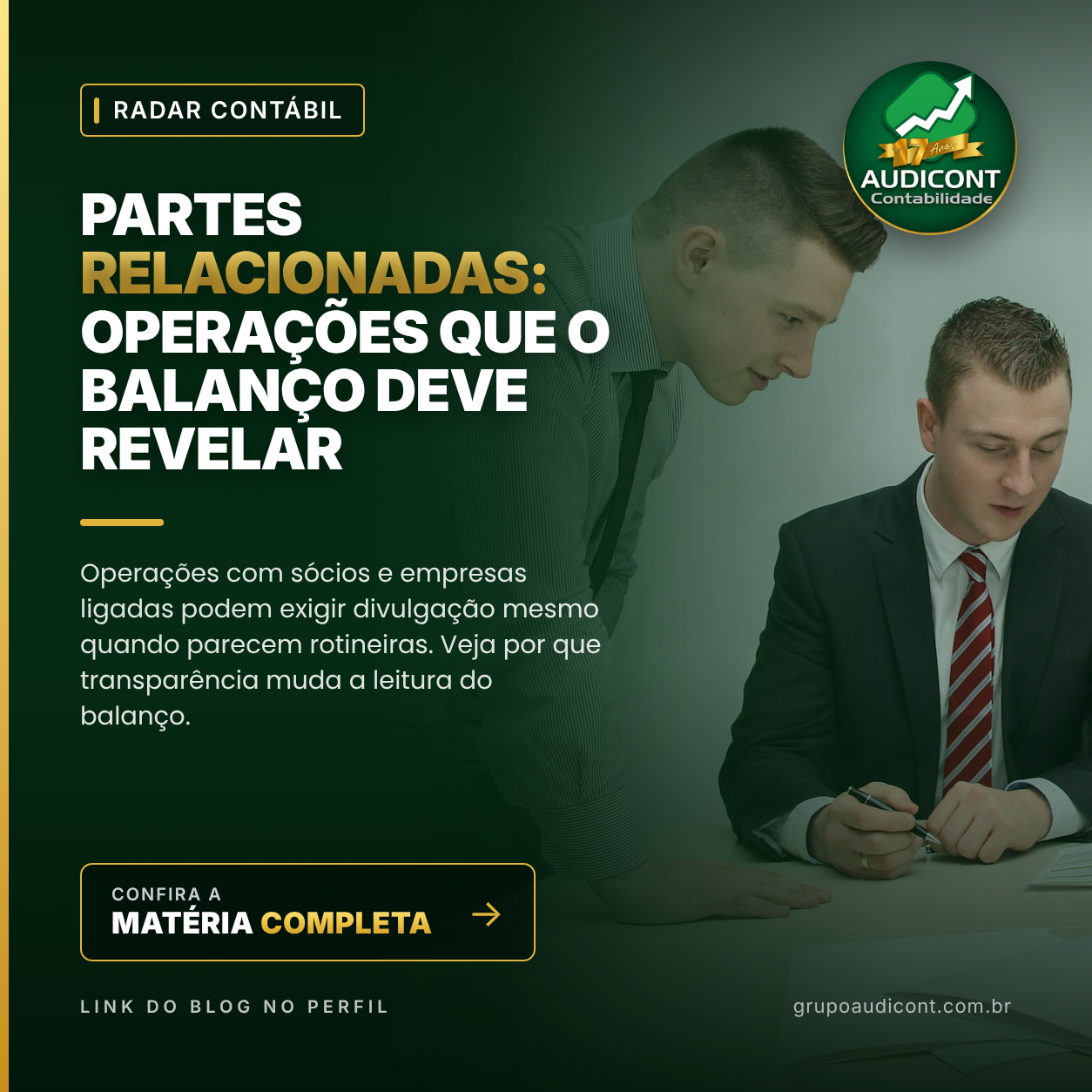 Partes relacionadas: operações que o balanço deve revelar