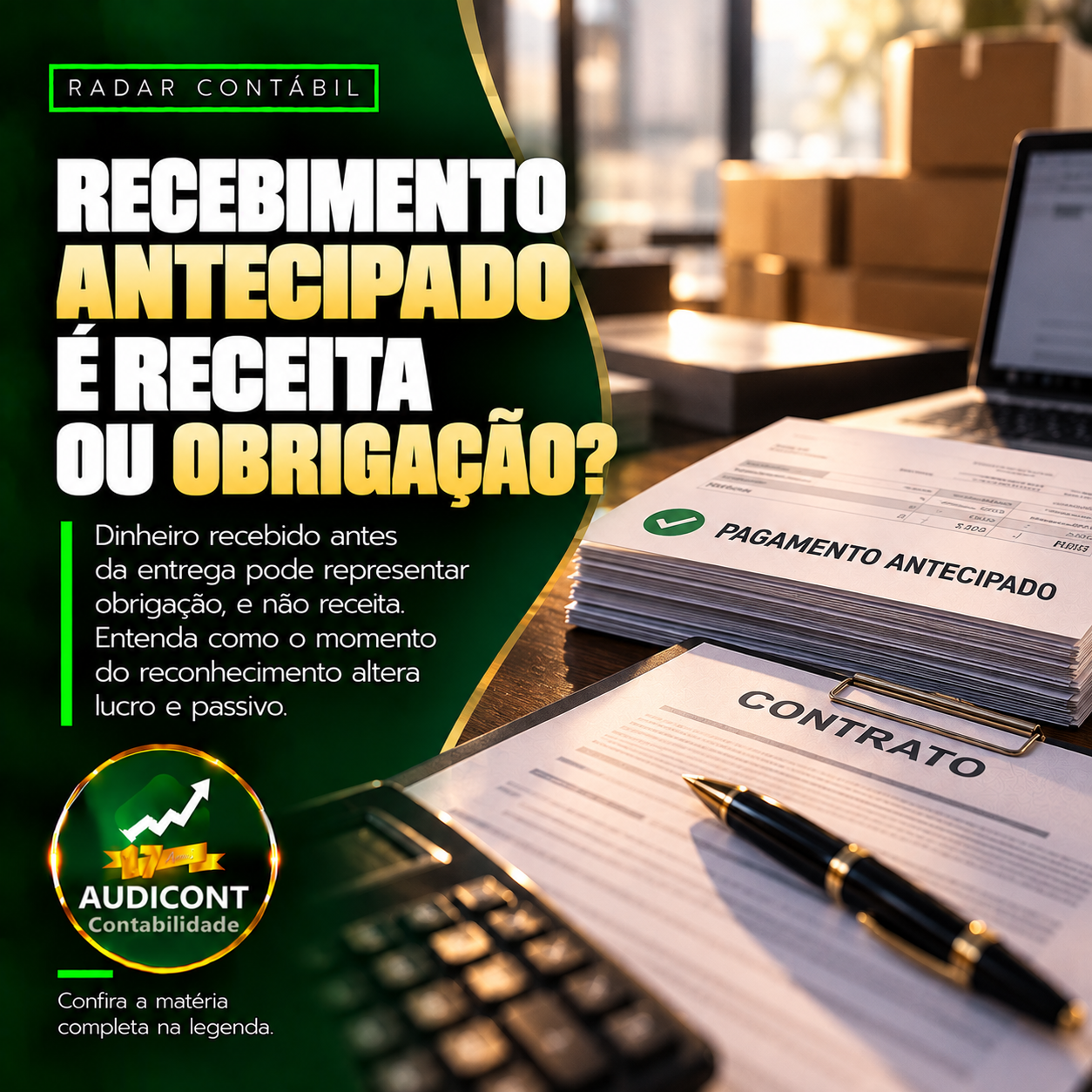 Adiantamento de clientes: receita ou obrigação?
