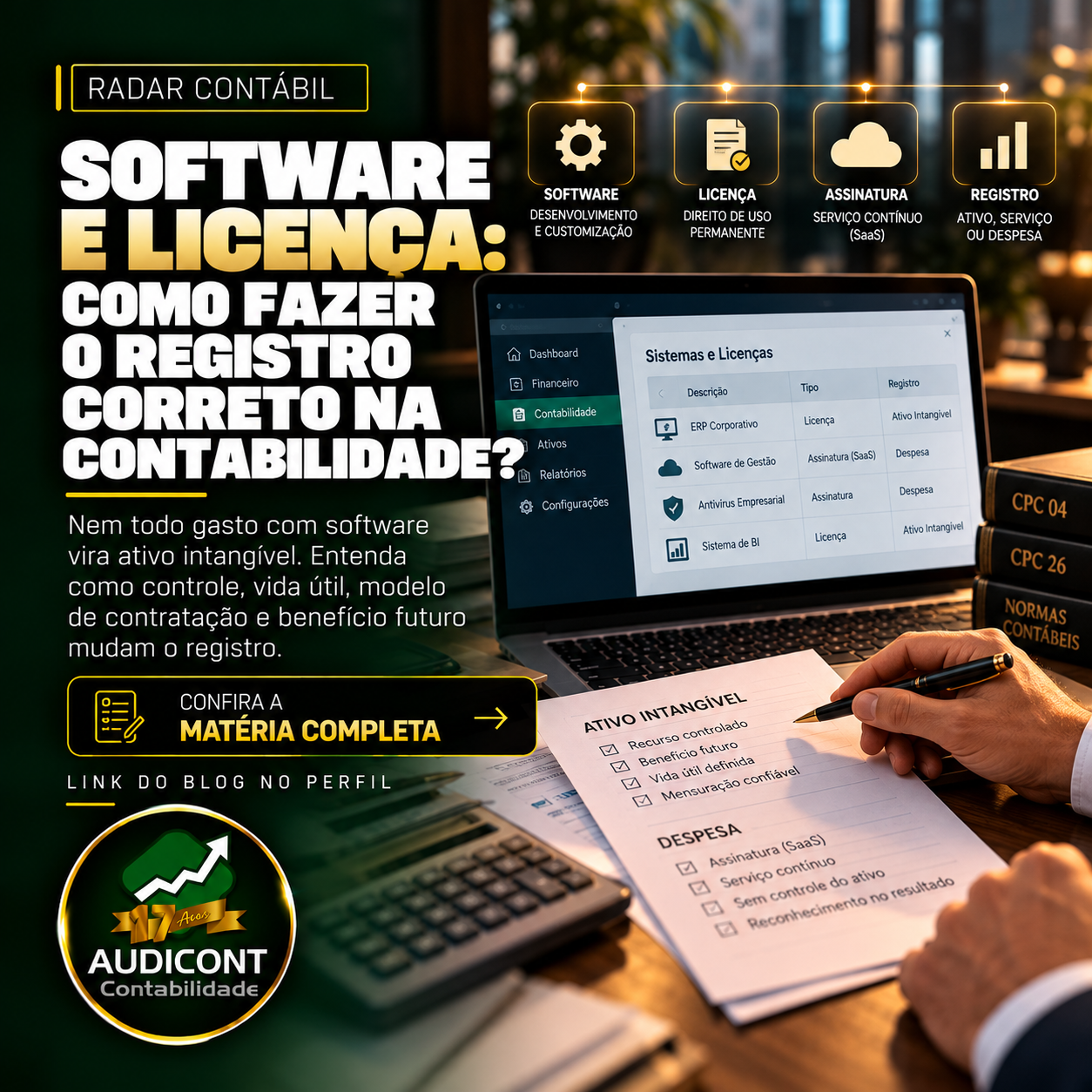 Software e licença: quando registrar como intangível