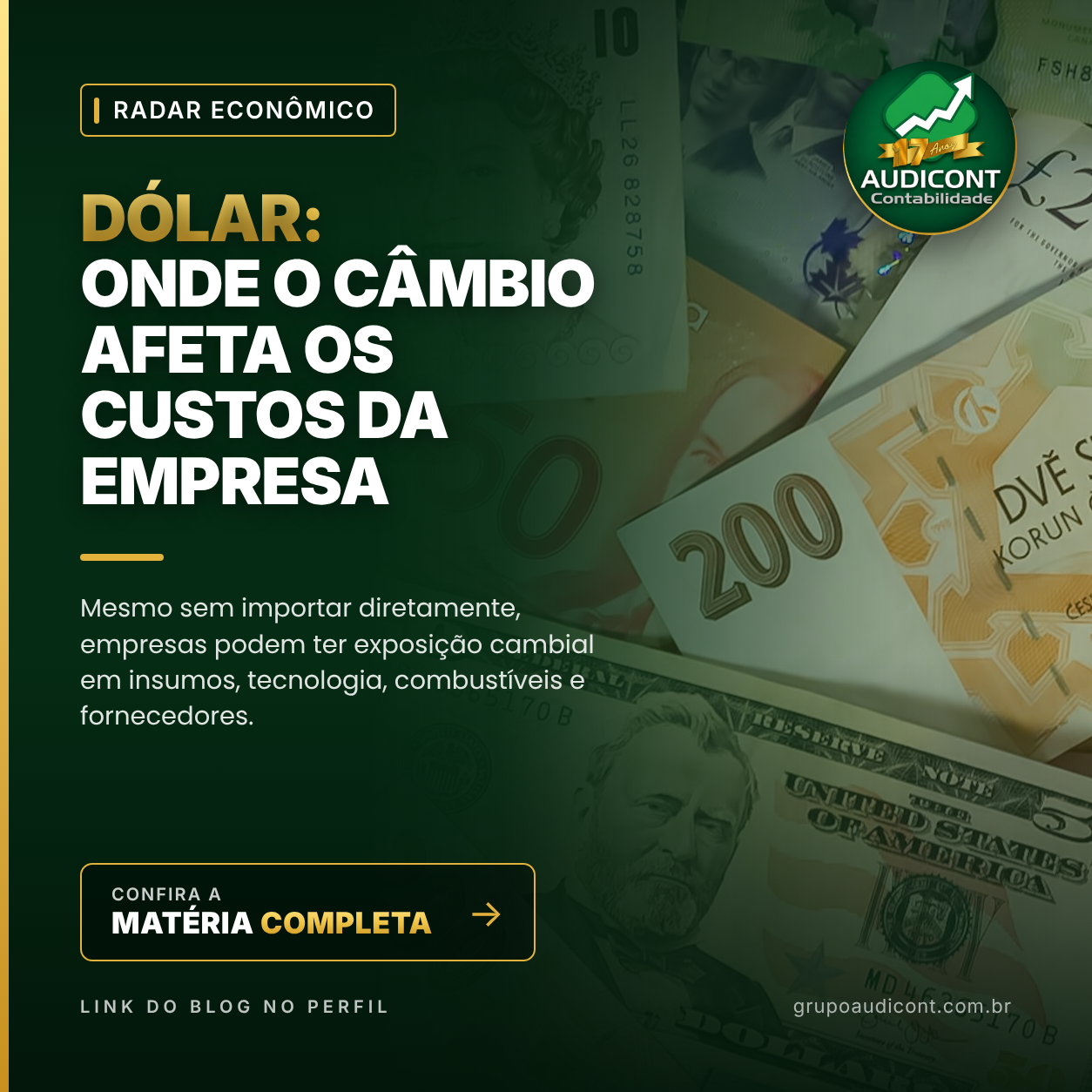 Dólar: onde o câmbio afeta os custos da empresa