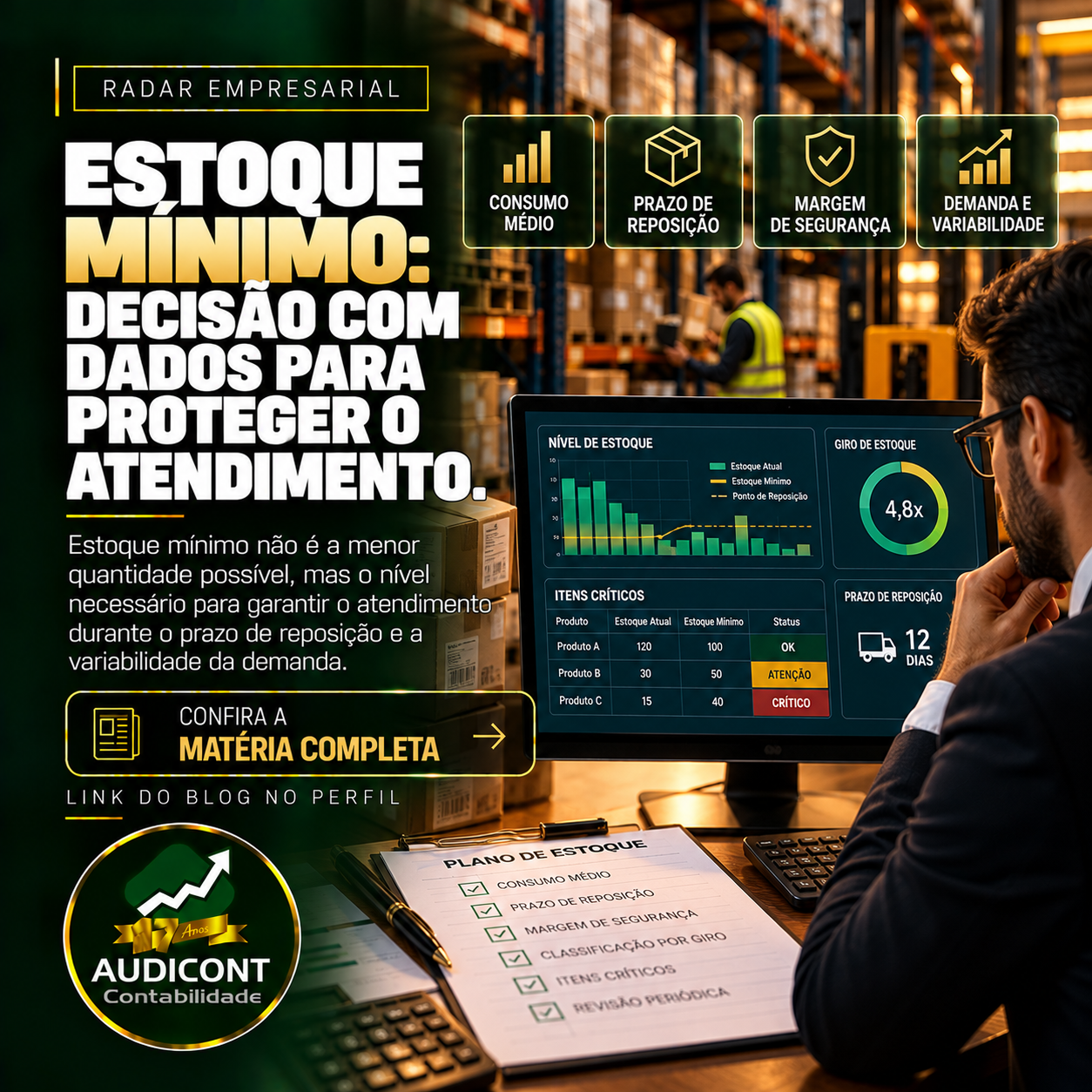 Estoque mínimo: quanto capital a operação precisa?