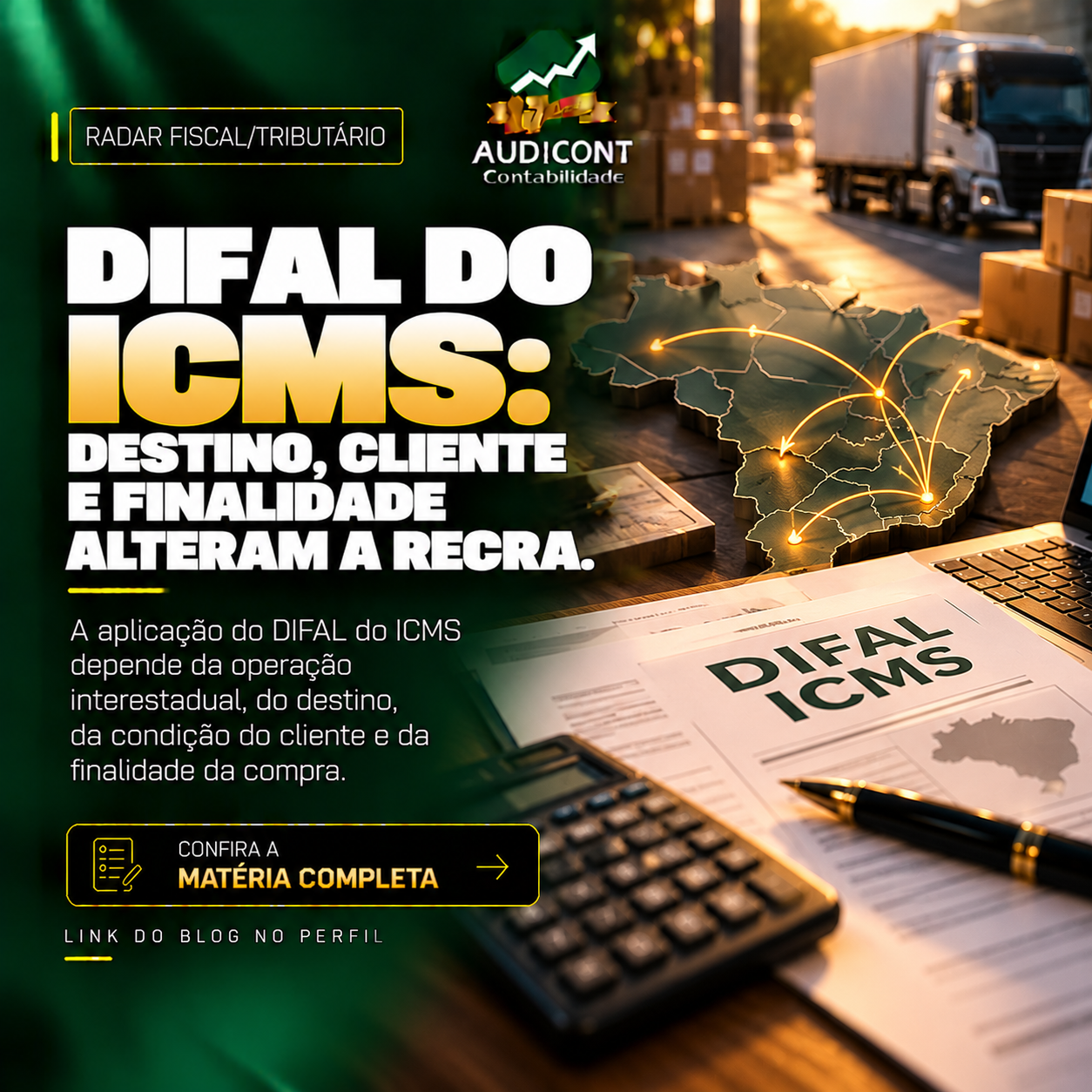 DIFAL do ICMS: perfil do cliente muda a apuração