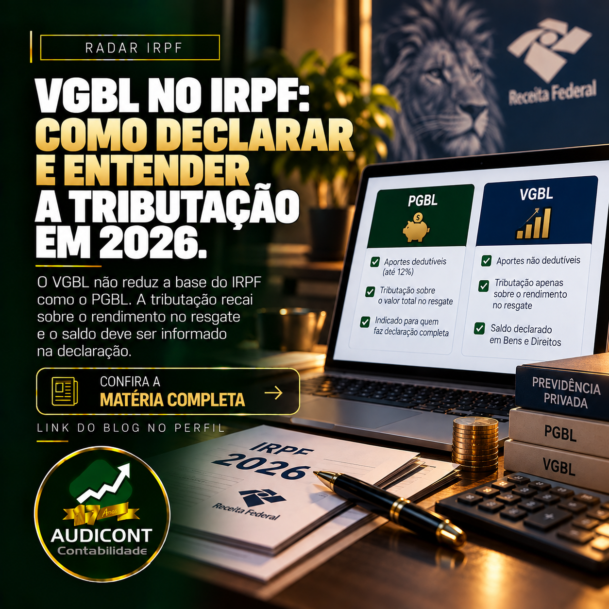 VGBL no IRPF: saldo, resgate e diferença para o PGBL