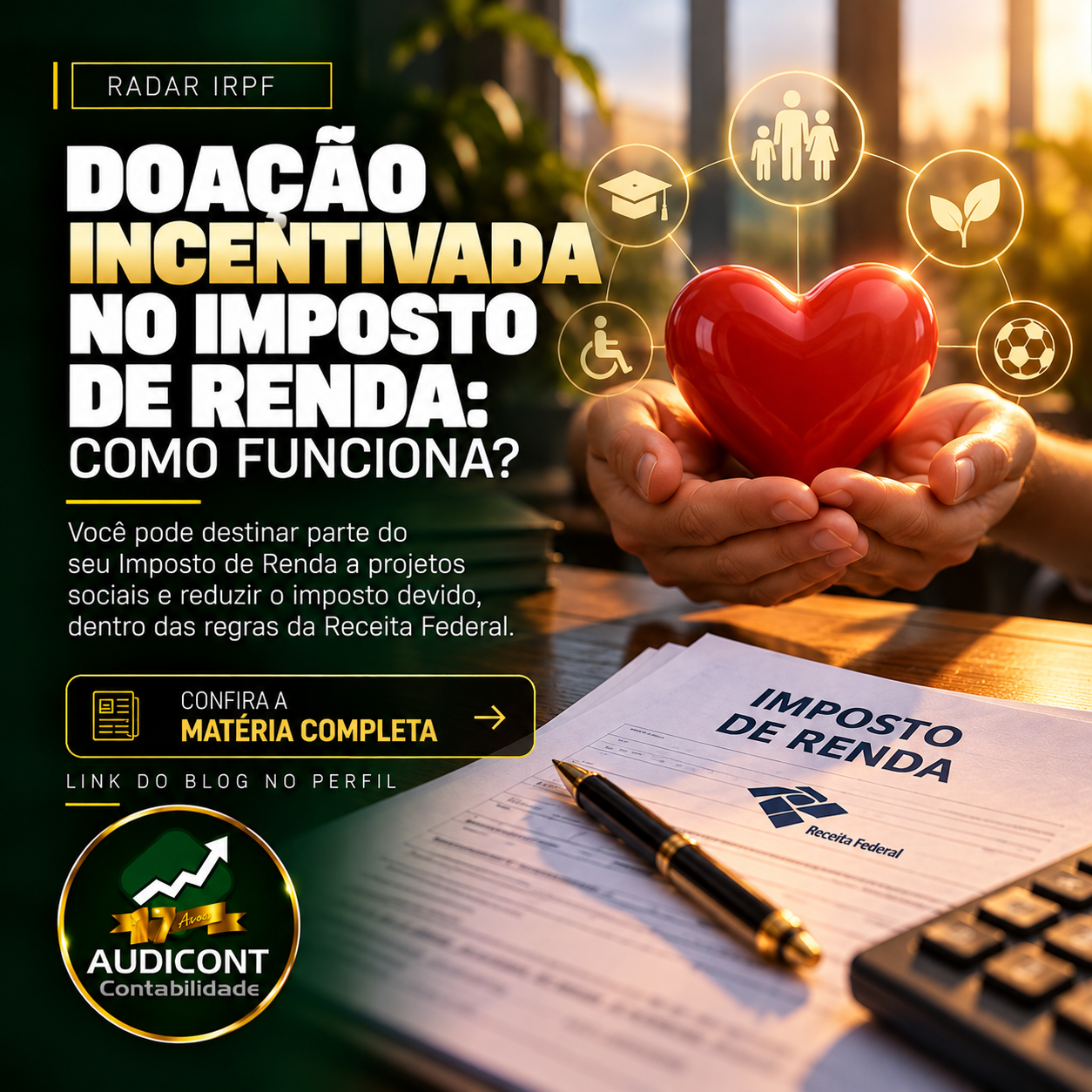Doações incentivadas: como usar o IRPF ainda em 2026