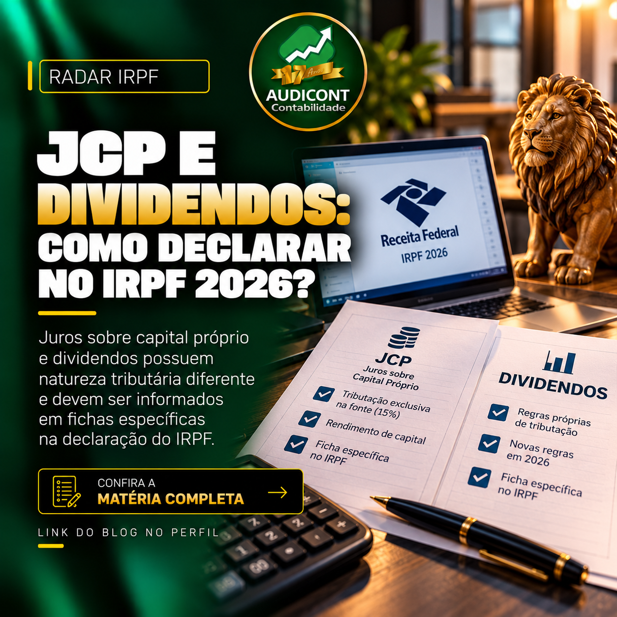 JCP no IRPF: retenção, declaração e dividendos