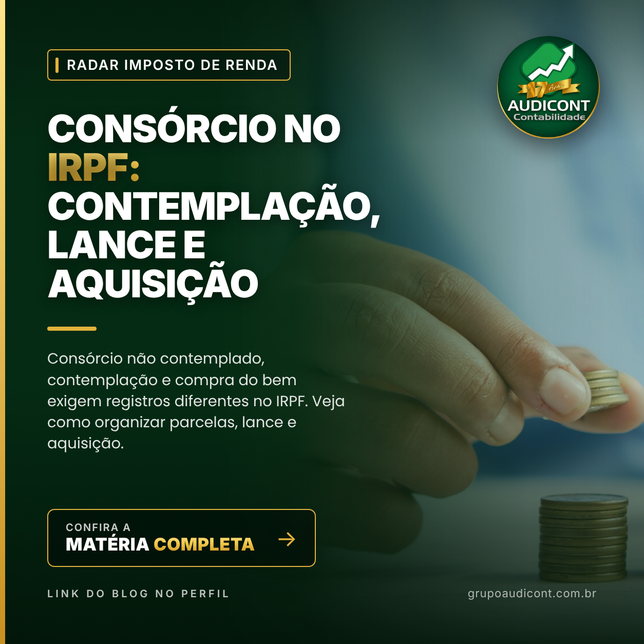 Consórcio no IRPF: contemplação, lance e aquisição