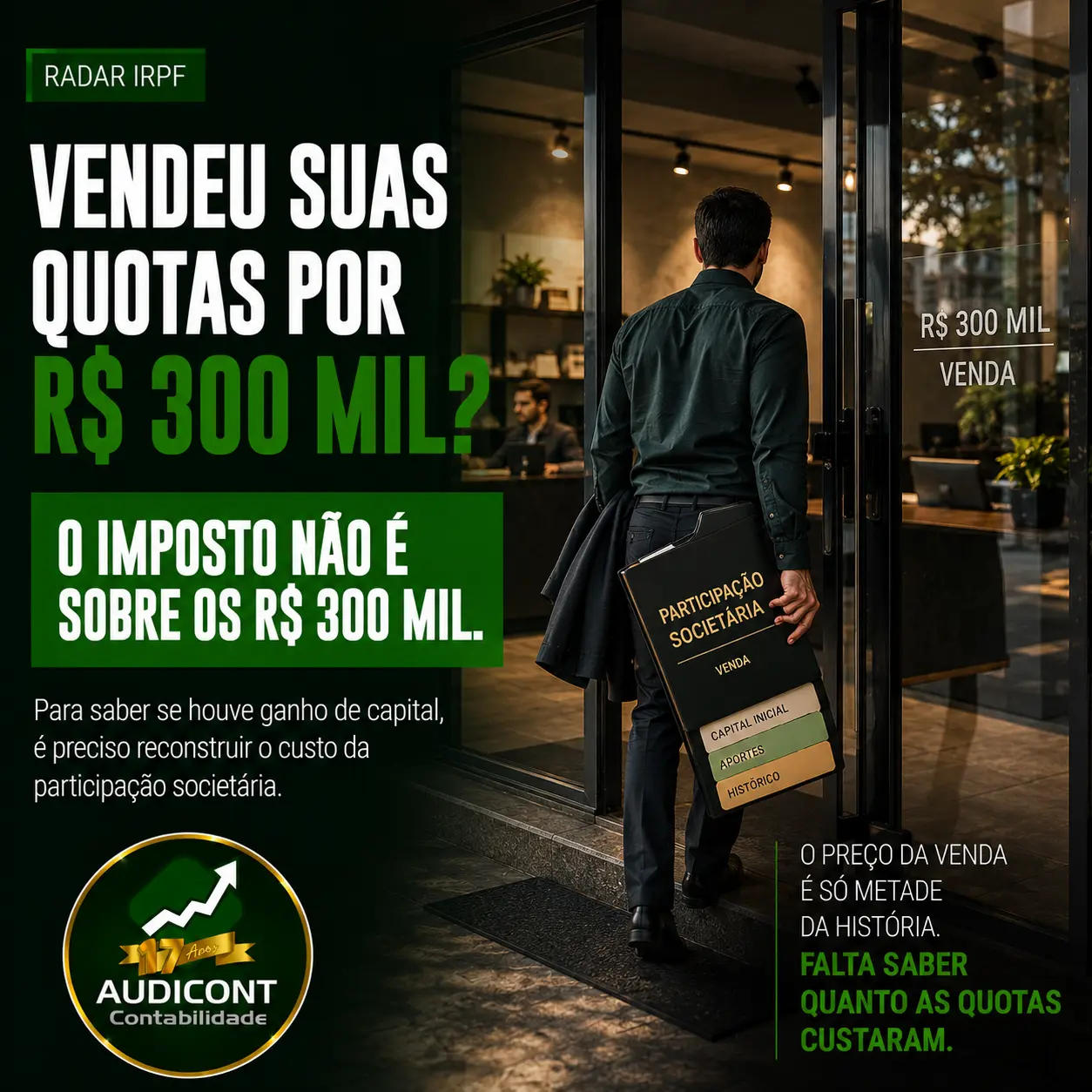 Venda de quotas: quando há ganho de capital no IRPF