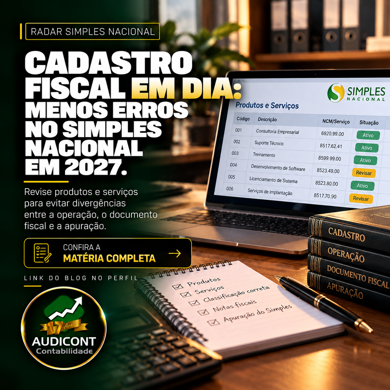 Simples 2027: como revisar produtos e serviços no cadastro